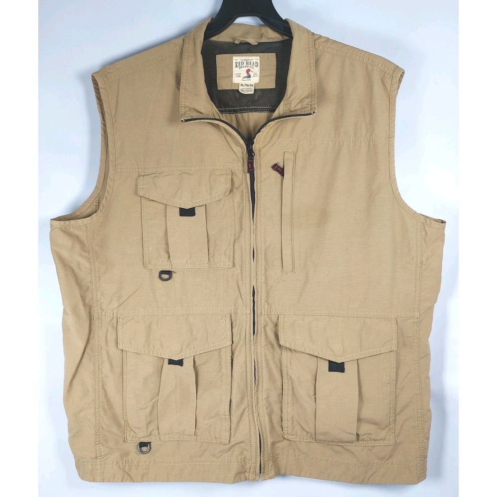 Red Head Brand Co. Hunting Vest Mens Size XL Hunting Outdoors Fishing Khaki